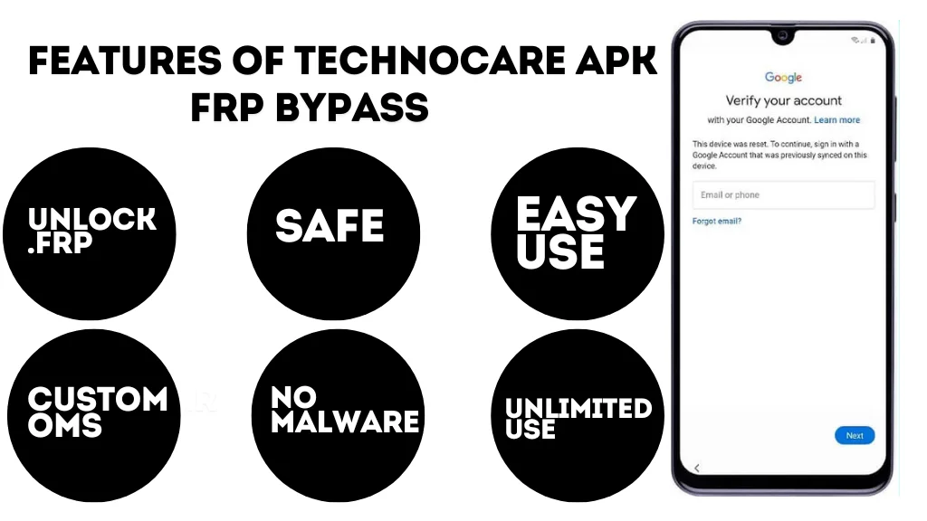 Features Of Technocare APK FRP Bypass
